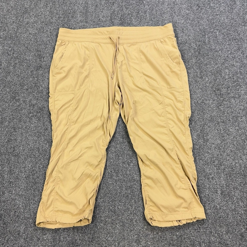The North Face Pants Womens 3XL Tan Aphrodite 2.0 Capri Flash Dry Nylon Stretch